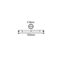 Świetlówka led  tuba 150cm zas.jednostronnie  6000K 22W  2500lm T8  szkło  INQ