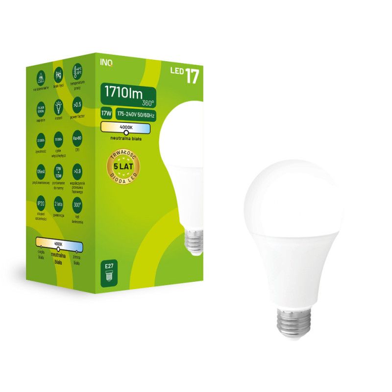 Led A70 E27 17W bulb 1710lm 4000K INQ