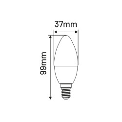 Led C37 E14  4W świeczka 320lm 3000K INQ