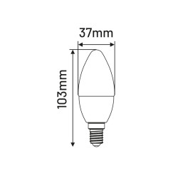 Led C37 E14  7W świeczka 600lm 6500K INQ