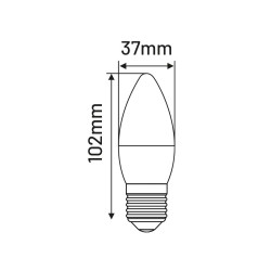 Led C37 E27  7W świeczka 600lm 3000K INQ