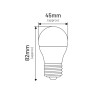 Led G45 E27  7W kulka 600lm 3000K INQ