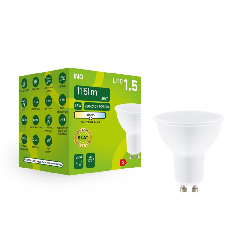 Led MR16 GU10  1,5W 115lm 4000K INQ