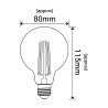 Filament  Led  gold  G80 glob E27  4W 410lm 2700K INQ