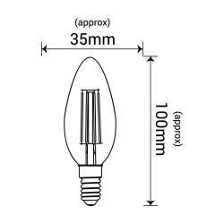 Filament  Led C37 świeczka E14  5,5W 806lm 3000K INQ