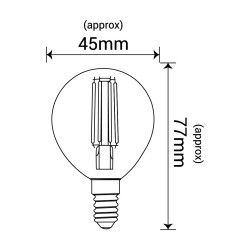 Filament  Led G45 kulka E14  5,5W 806lm 3000K INQ