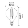 Filament  Led G45 kulka E14  5,5W 806lm 3000K INQ