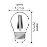 Filament  Led G45 kulka E27  5,5W 806lm 3000K INQ