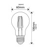 Filament  Led  gold A60 bulb E27  8W 800lm 2700K INQ