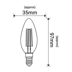 Filament  Led C37 świeczka E14  4W 470lm 3000K INQ