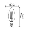 Filament  Led C37 świeczka E14  4W 470lm 3000K INQ