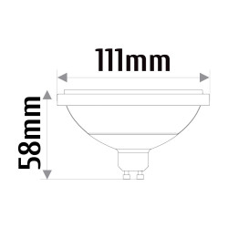 LED AR111 GU10 12W 3000K 230V  960lm srebrny 