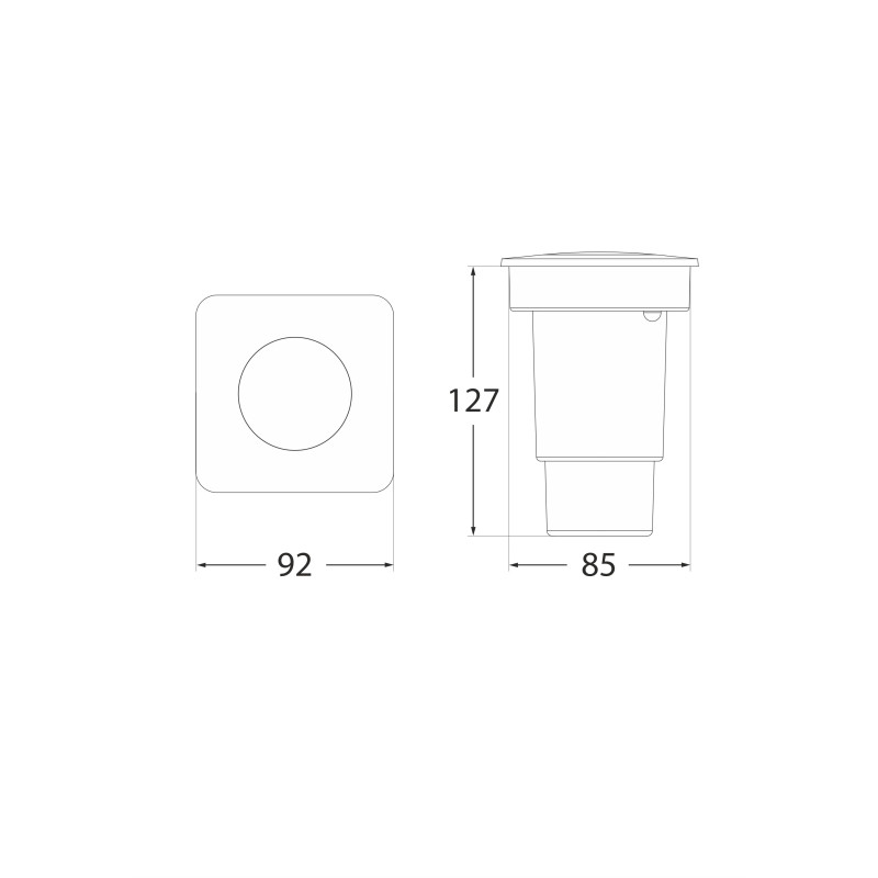 Oprawa najazdowa CECI 90-SQ szary X GU10 4,5W 3000K