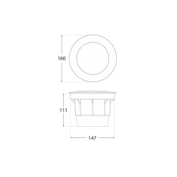 Oprawa najazdowa CECI 160 szary X GX53 7W 4000K