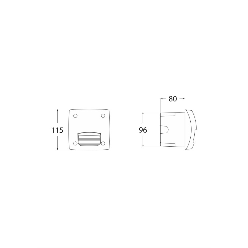 Oprawa elewacyjna LETI 100 SQUARE-ST szary Y LED GX53 3W 3000K