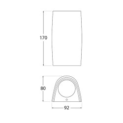 Kinkiet MARTA 90-1L szary X LED GU10 4,5W 3000K