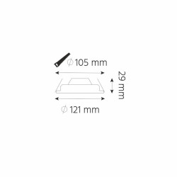 Oprawa downlight led podtynkowa LARS 6W 830 370lm IP20 slim biała