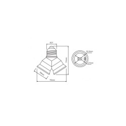 Rozgałęźnik adapter z gniazda E27 NA 2xE27 ELEKTRO