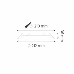 Oprawa downlight led podtynkowa LARS 22W 830 2200lm IP20 slim biała