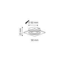 Ozzo oczko sufitowe VIDI 12G-S/CH kwadratowe srebrny chrom