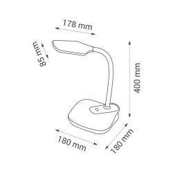 Lampka biurkowa LED Nelly Nilsen z klipsem czarna PX35