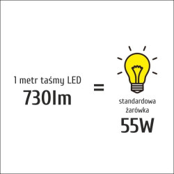 Taśma LED P3014x60 6W 730lm/m 4000K IP20 RA80 5m INQ P3014-60-20-NW-5