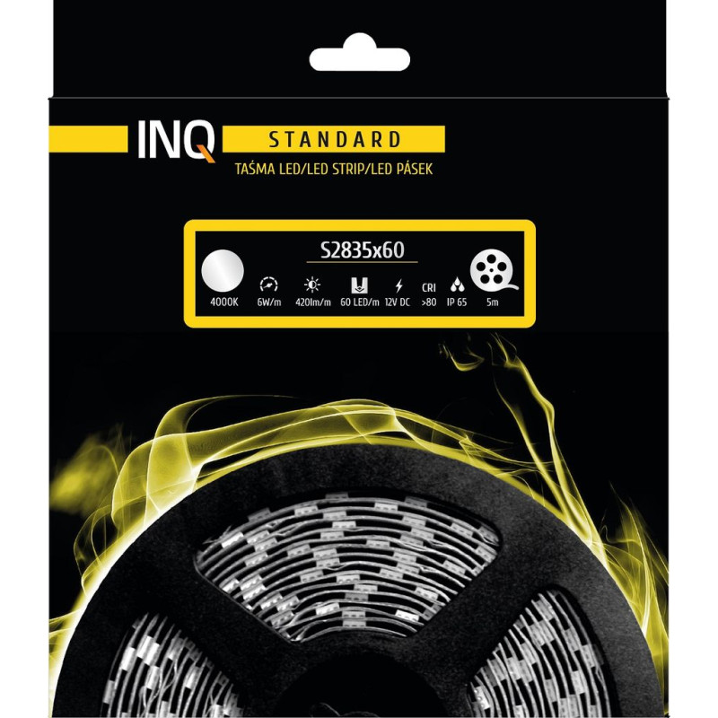 Taśma LED S2835x60 6W 760lm/m 4000K IP65 RA80 5M INQ S2835-60-65-NW-5